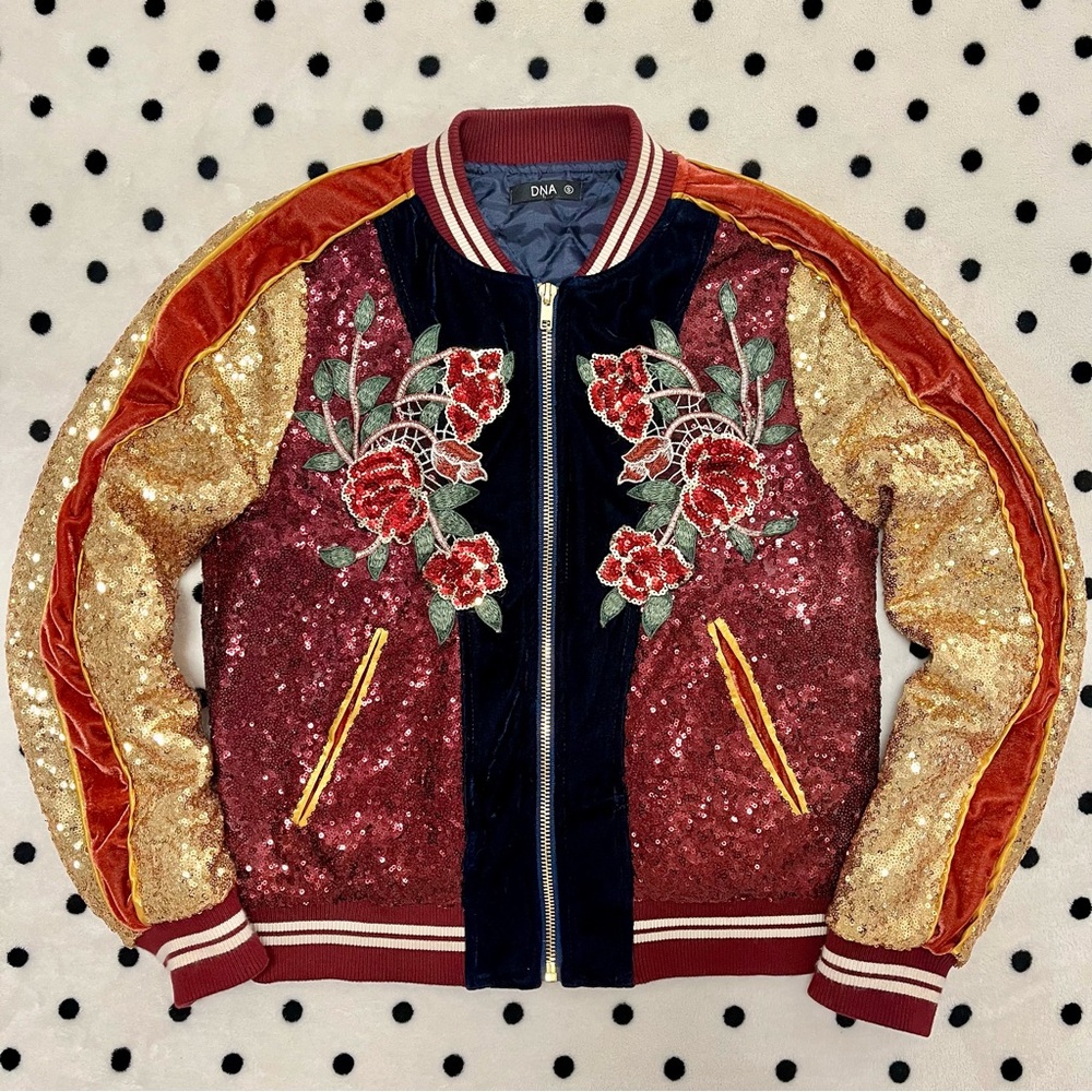 DNA Sequin Bomber Jacket Size S